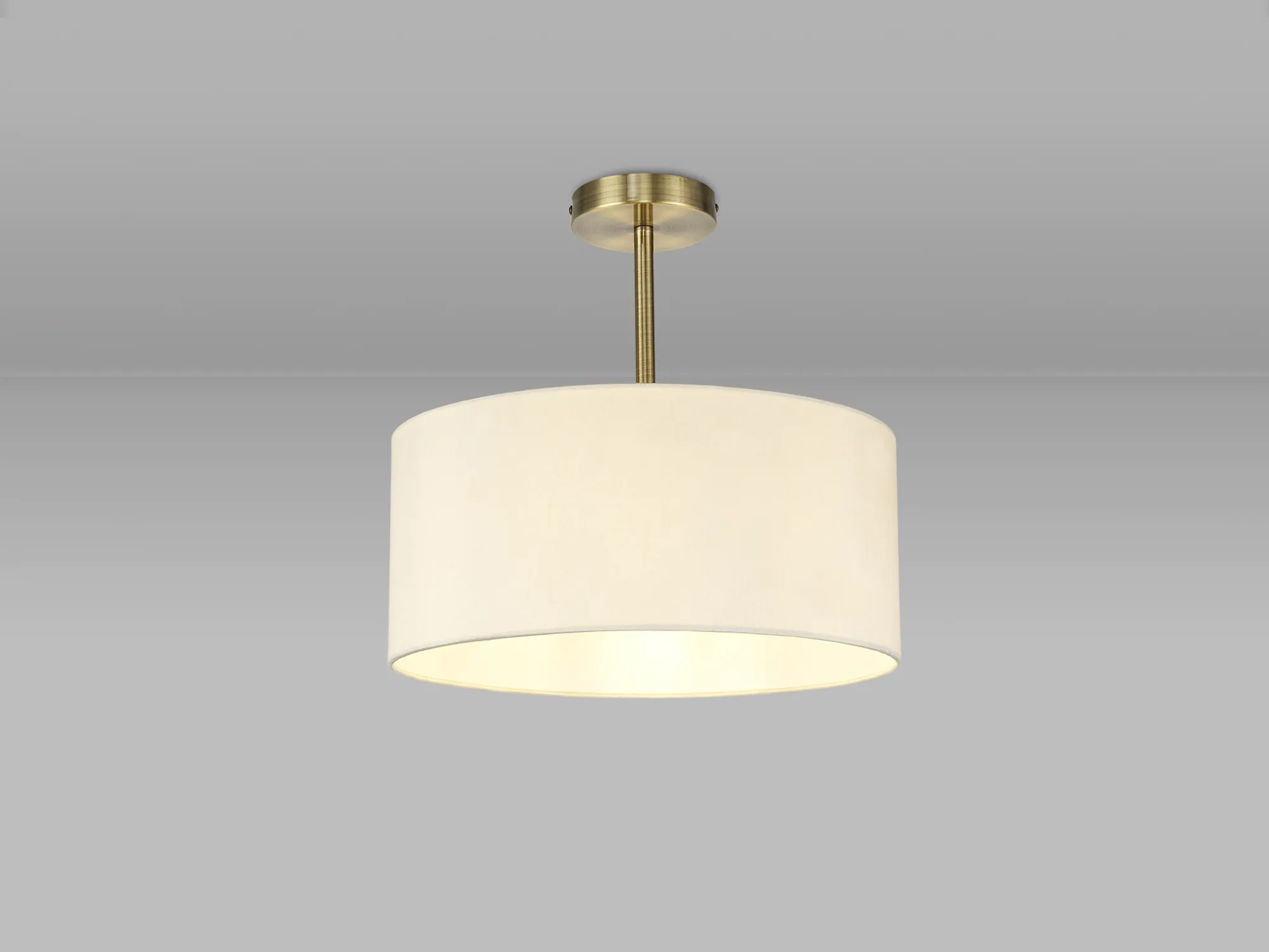 Baymont 40cm Semi Flush 1 Light Antique Brass, Ivory Pearl DK0167  Deco Baymont